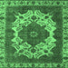 Square Machine Washable Oriental Emerald Green Industrial Area Rugs, wshurb2910emgrn