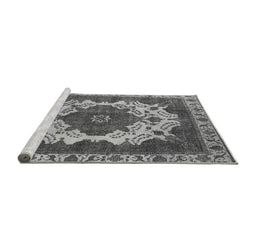 Sideview of Machine Washable Oriental Gray Industrial Rug, wshurb2910gry