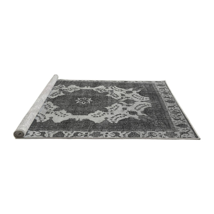Sideview of Machine Washable Oriental Gray Industrial Rug, wshurb2910gry