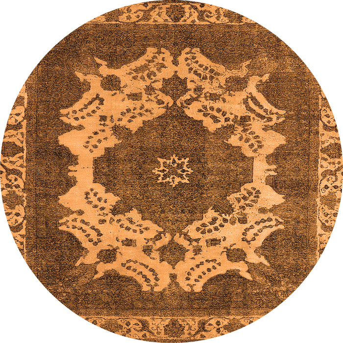 Round Oriental Orange Industrial Rug, urb2910org