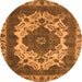 Round Oriental Orange Industrial Rug, urb2910org