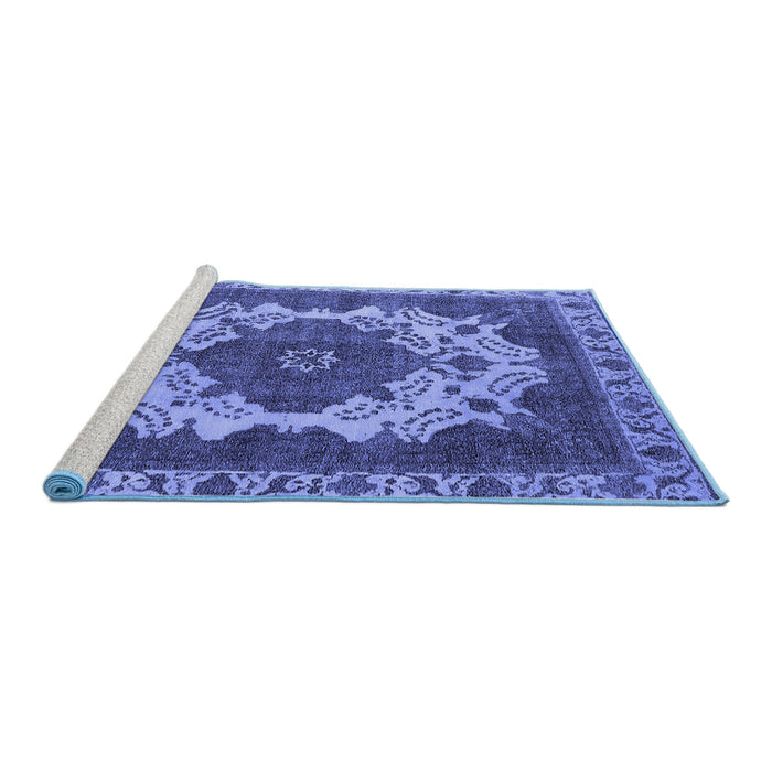 Sideview of Machine Washable Oriental Blue Industrial Rug, wshurb2910blu