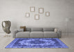 Machine Washable Oriental Blue Industrial Rug in a Living Room, wshurb2910blu