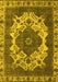 Machine Washable Oriental Yellow Industrial Rug, wshurb2910yw