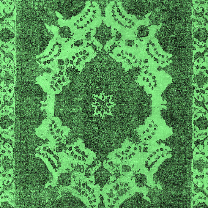 Machine Washable Oriental Emerald Green Industrial Area Rugs, wshurb2910emgrn