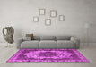 Machine Washable Oriental Pink Industrial Rug in a Living Room, wshurb2910pnk