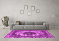 Machine Washable Oriental Pink Industrial Rug, wshurb2910pnk