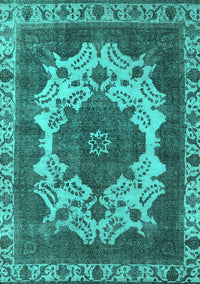 Oriental Turquoise Industrial Rug, urb2910turq