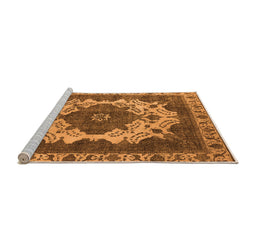 Sideview of Machine Washable Oriental Orange Industrial Area Rugs, wshurb2910org