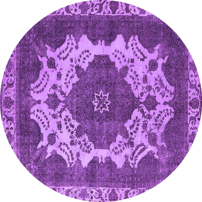 Round Oriental Purple Industrial Rug, urb2910pur