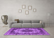 Machine Washable Oriental Purple Industrial Area Rugs in a Living Room, wshurb2910pur