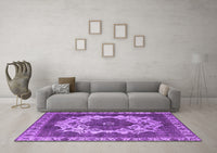 Machine Washable Oriental Purple Industrial Rug, wshurb2910pur