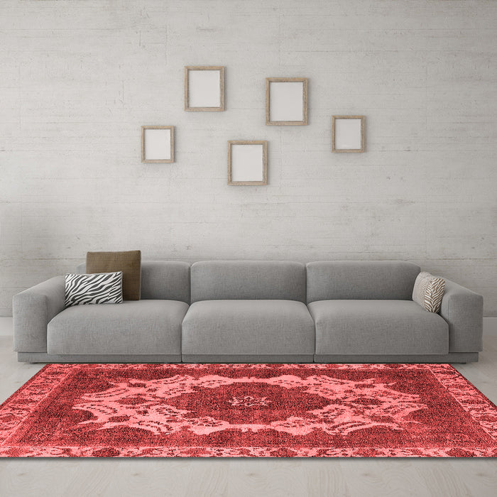 Industrial Red Washable Rugs