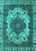 Machine Washable Oriental Turquoise Industrial Area Rugs, wshurb2910turq