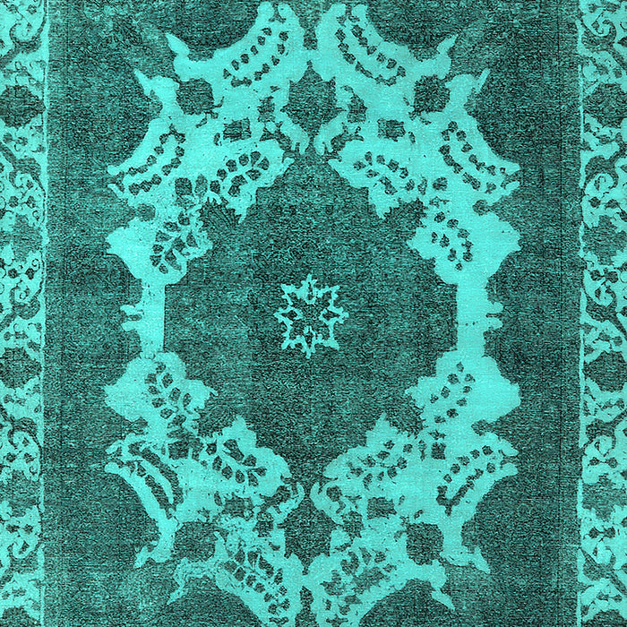 Machine Washable Oriental Turquoise Industrial Area Rugs, wshurb2910turq