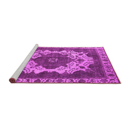 Sideview of Machine Washable Oriental Pink Industrial Rug, wshurb2910pnk