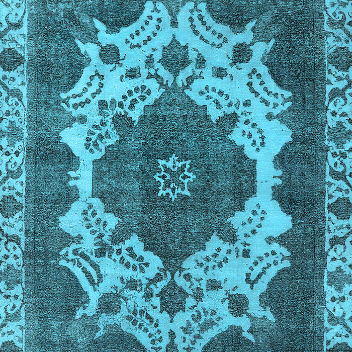 Machine Washable Oriental Light Blue Industrial Rug, wshurb2910lblu