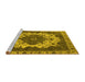 Sideview of Machine Washable Oriental Yellow Industrial Rug, wshurb2910yw