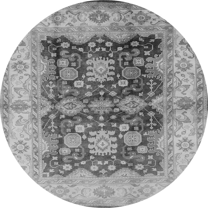Round Oriental Gray Traditional Rug, urb2911gry