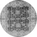 Round Oriental Gray Traditional Rug, urb2911gry