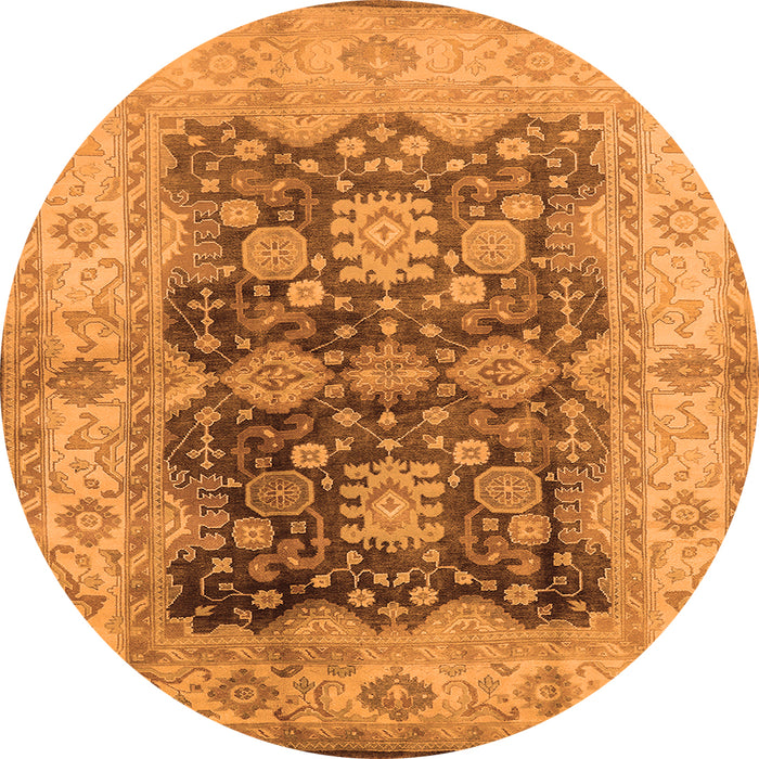 Round Oriental Orange Traditional Rug, urb2911org
