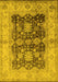 Machine Washable Oriental Yellow Traditional Rug, wshurb2911yw