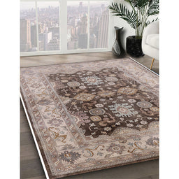 Mid-Century Modern Brown Oriental Rug in Family Room, urb2911