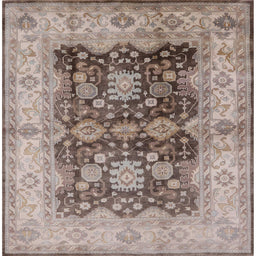 Square Machine Washable Industrial Modern Brown Rug, wshurb2911