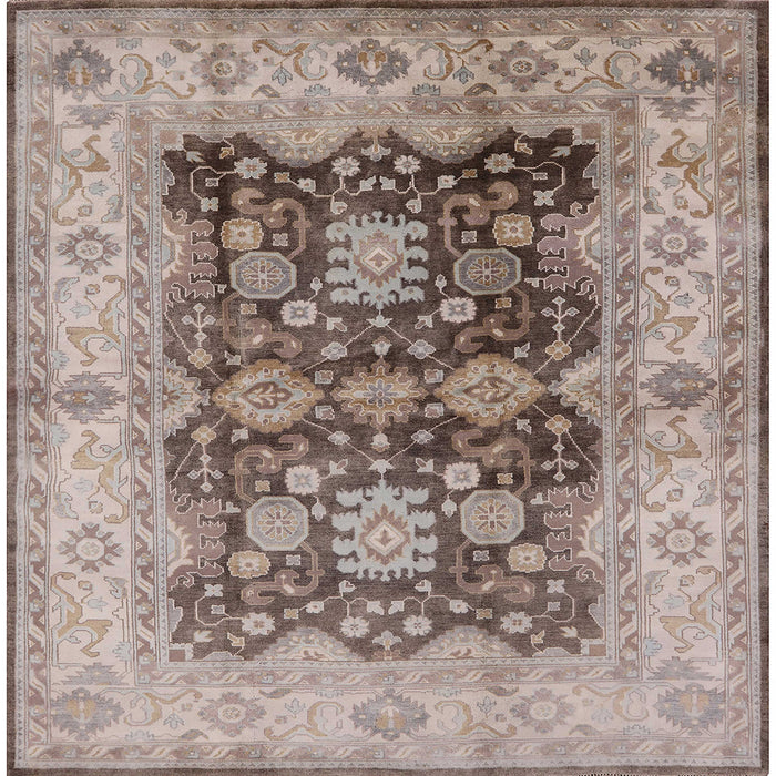 Square Machine Washable Industrial Modern Brown Rug, wshurb2911