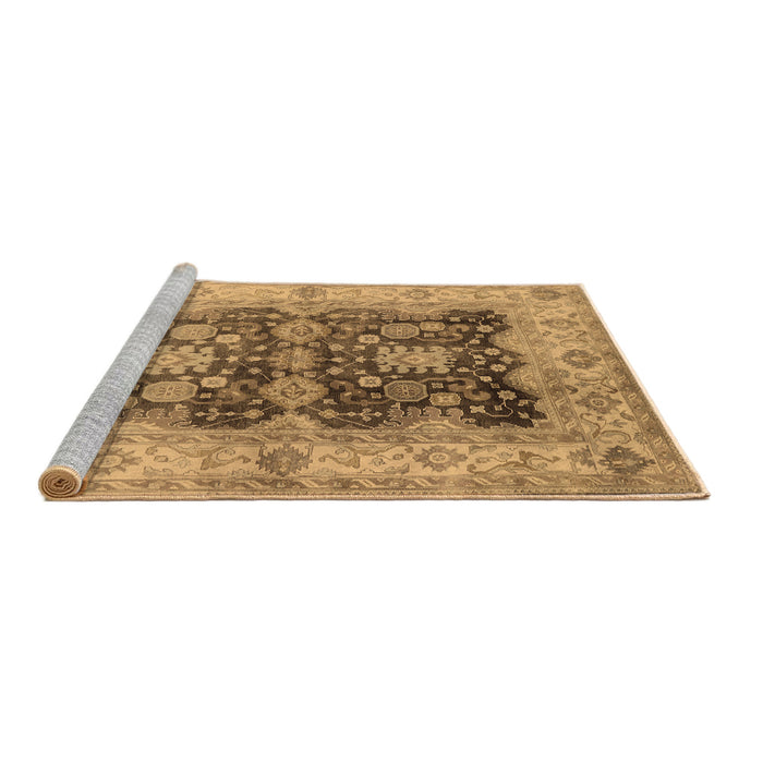 Sideview of Machine Washable Oriental Brown Traditional Rug, wshurb2911brn