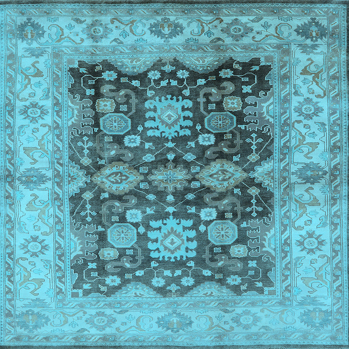 Square Oriental Light Blue Traditional Rug, urb2911lblu