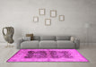 Machine Washable Oriental Pink Traditional Rug in a Living Room, wshurb2911pnk