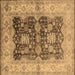 Square Oriental Brown Traditional Rug, urb2911brn