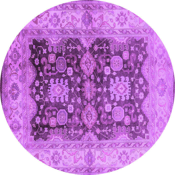 Round Oriental Purple Traditional Rug, urb2911pur