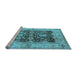 Sideview of Machine Washable Oriental Light Blue Traditional Rug, wshurb2911lblu