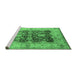 Sideview of Machine Washable Oriental Emerald Green Traditional Area Rugs, wshurb2911emgrn