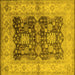 Square Oriental Yellow Traditional Rug, urb2911yw