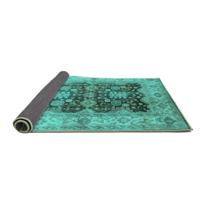 Sideview of Oriental Turquoise Traditional Rug, urb2911turq