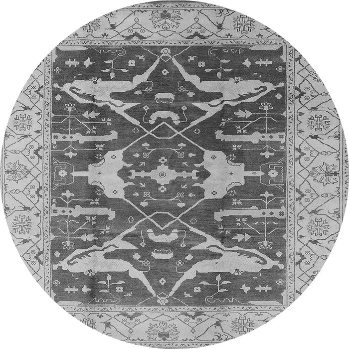 Round Oriental Gray Industrial Rug, urb2912gry