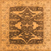 Square Machine Washable Oriental Orange Industrial Area Rugs, wshurb2912org