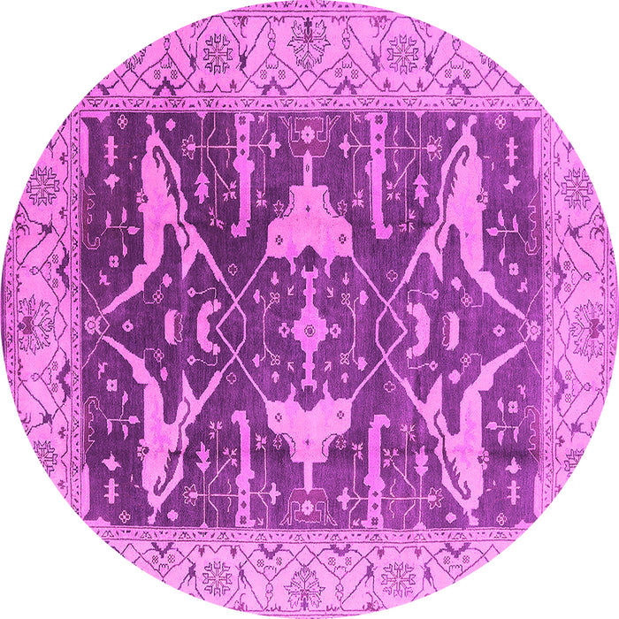 Round Oriental Pink Industrial Rug, urb2912pnk