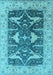 Machine Washable Oriental Light Blue Industrial Rug, wshurb2912lblu