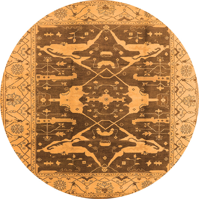 Round Oriental Orange Industrial Rug, urb2912org