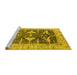 Sideview of Machine Washable Oriental Yellow Industrial Rug, wshurb2912yw