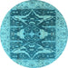 Round Oriental Light Blue Industrial Rug, urb2912lblu