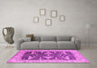 Machine Washable Oriental Pink Industrial Rug in a Living Room, wshurb2912pnk
