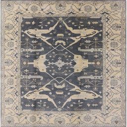Square Machine Washable Industrial Modern Ash Gray Rug, wshurb2912