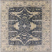 Square Mid-Century Modern Ash Gray Oriental Rug, urb2912