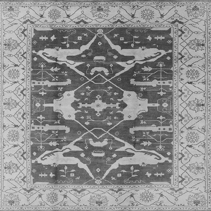 Square Machine Washable Oriental Gray Industrial Rug, wshurb2912gry