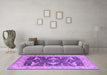 Machine Washable Oriental Purple Industrial Area Rugs in a Living Room, wshurb2912pur